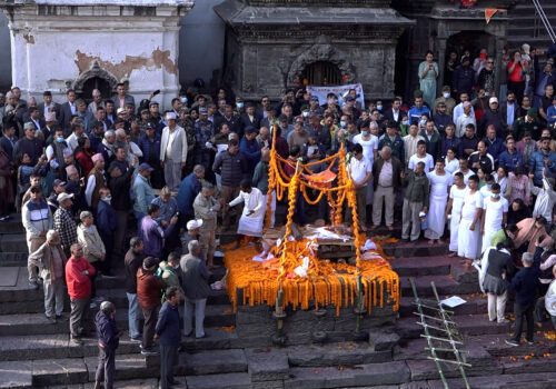 पूर्वसभामुख ढुंगानाको पशुपति आर्यघाटमा गरियो अन्त्येष्टि